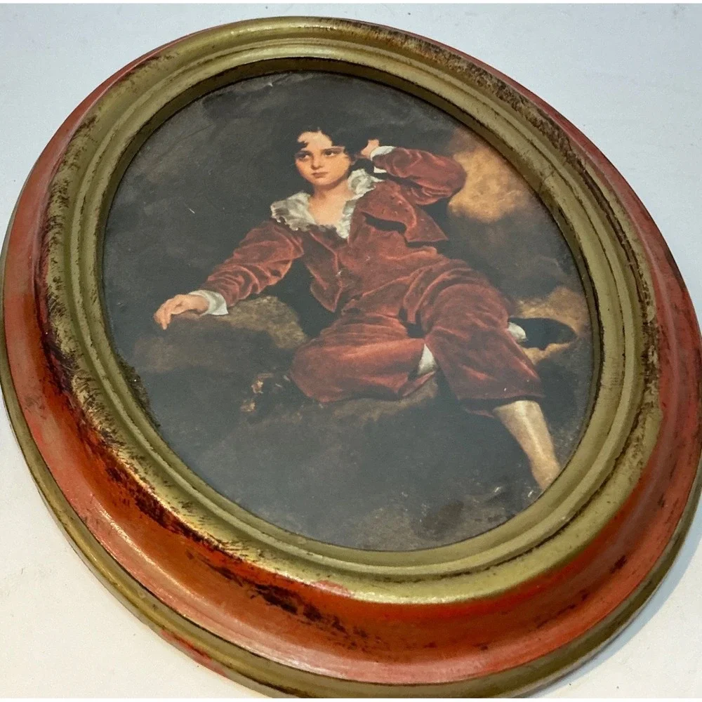 Action Vintage Oval Wall Art Italy Fragonard Style Romantic Scenes Set of 2 Sl